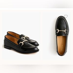 J. Crew Black Loafers with Silver Accent
